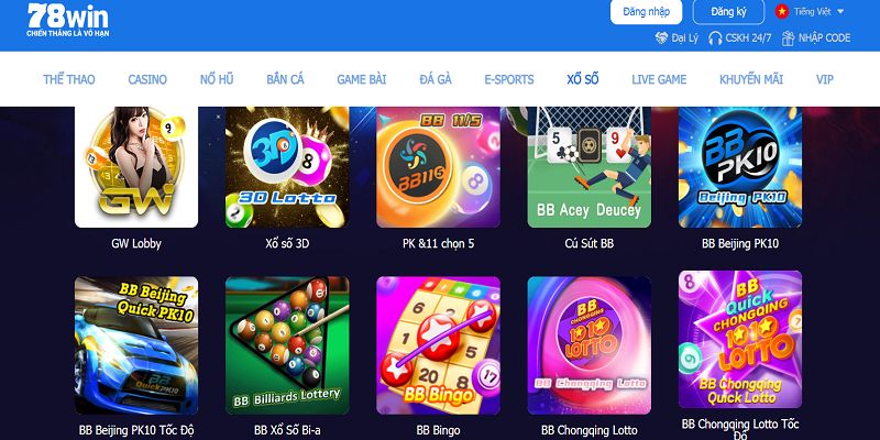 SW Lottery sảnh xổ số được săn đón